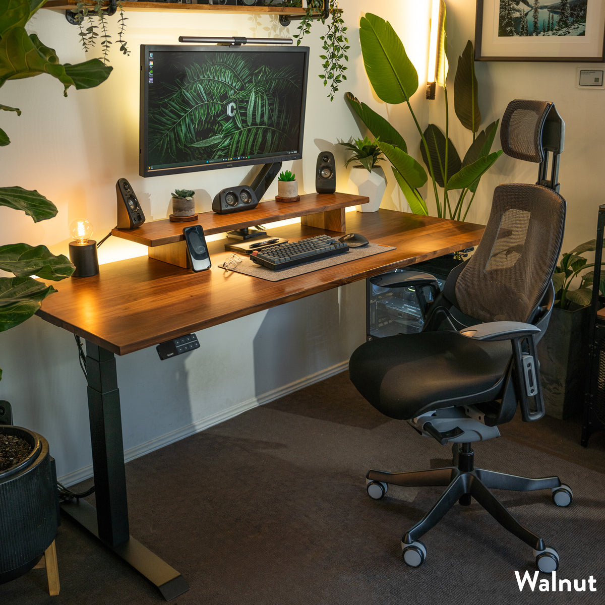 Dual Hardwood Sit Stand Desk - White Oak / 80 X 30 Inches / Matte Black