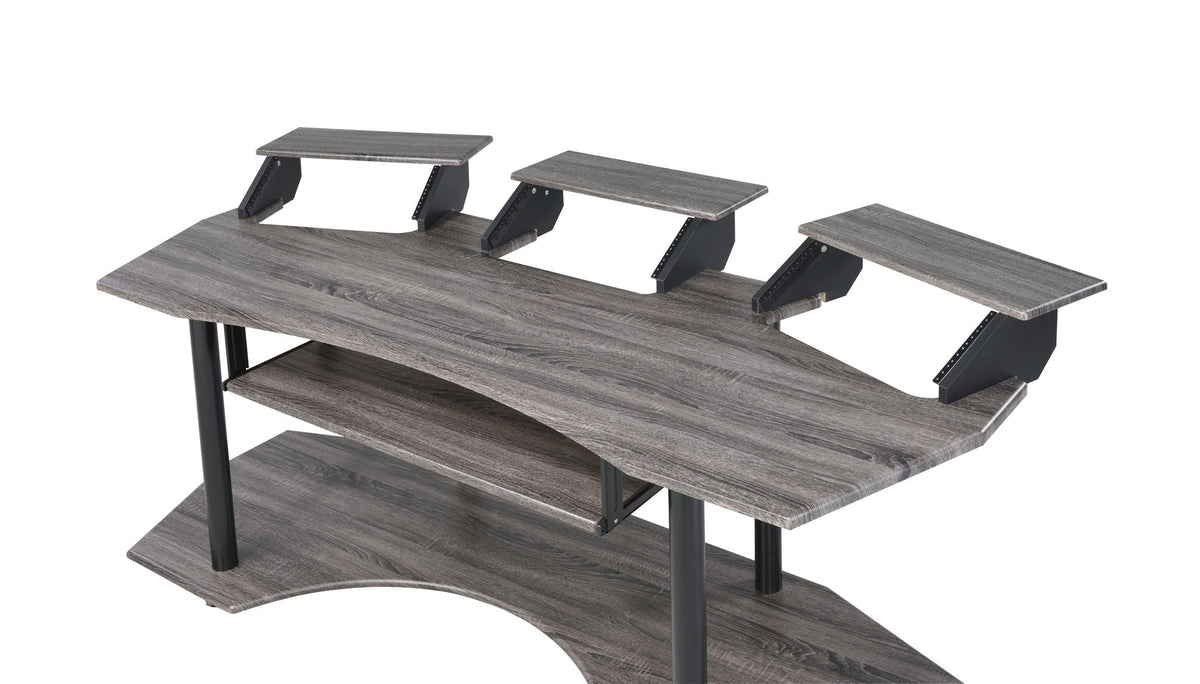Music Recording Studio Desk Wood Workstation – Light Brown or Dark Gray