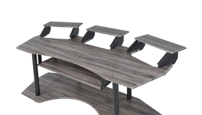 Music Recording Studio Desk Wood Workstation – Light Brown or Dark Gray