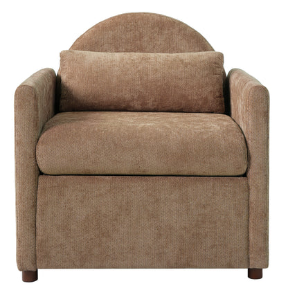 Coffee Pet Friendly Accent Chair with Hidden Pet Nook - Acacia Wood