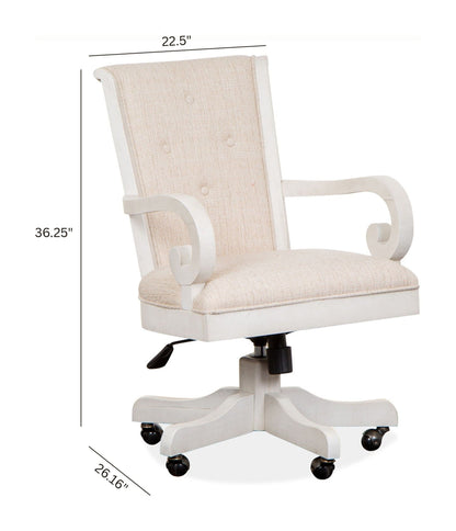 Bronwyn - Fully Upholstered Swivel Chair - Alabaster