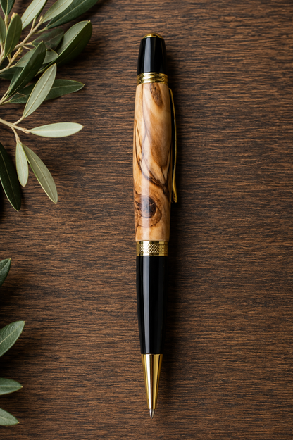 HARZO Handcrafted Bethlehem Olivewood Ballpoint Pen