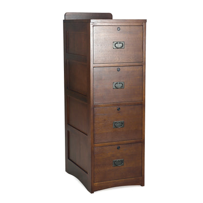 Mission Solid Oak 4 Drawer File Cabinet