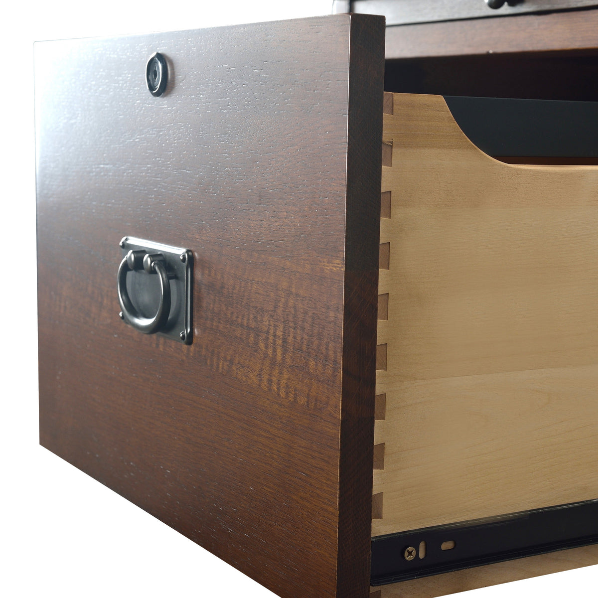 Mission Solid Oak 4 Drawer File Cabinet