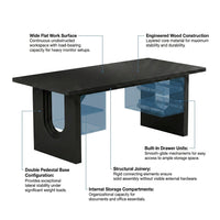 Executive Office Desk Built for Productivity, 71-Inch Wide Surface, Double Pedestal Base, Built-In Storage — How It Works