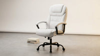 Office Chair Big and Tall 500Lbs Ergonomic Computer Chair High Back PU Leather Wide Seat Desk Chair with Lumbar Support Arms Executive Task Chair for Hone Office,White — Lifestyle