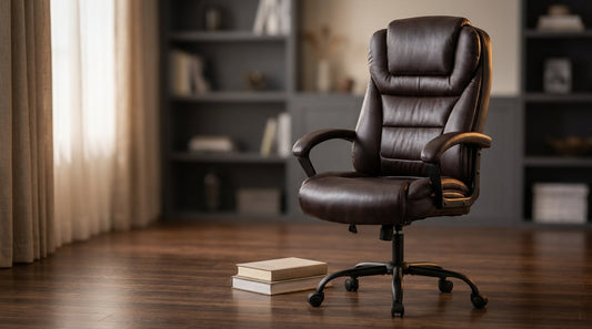 Office Chair Big and Tall 500Lbs Ergonomic Computer Chair High Back PU Leather Wide Seat Desk Chair with Lumbar Support Arms Executive Task Chair for Hone Office,Brown — Lifestyle