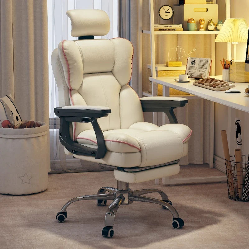 High-Back PU Leather Gaming Chair with Adjustable Height