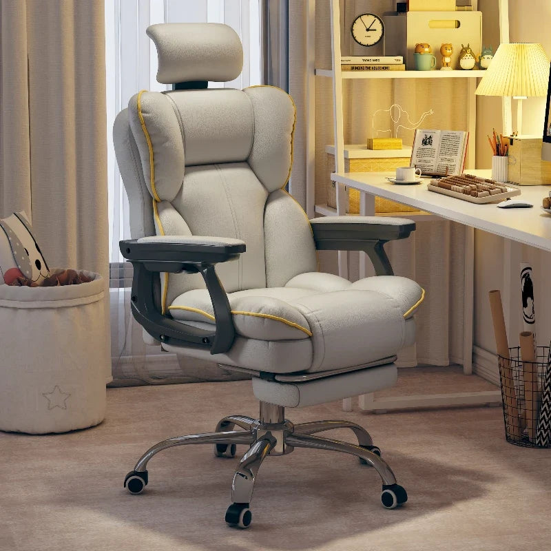 High-Back PU Leather Gaming Chair with Adjustable Height