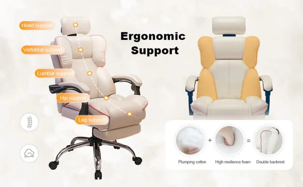 High-Back PU Leather Gaming Chair with Adjustable Height