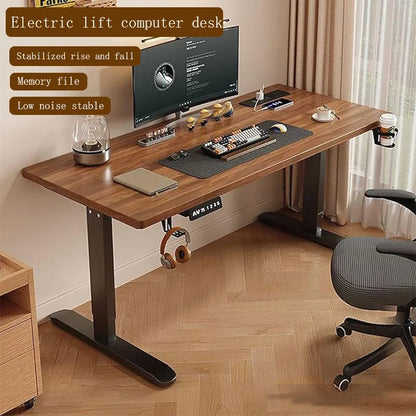 Electric Height-Adjustable Solid Wood Desk with Digital Display