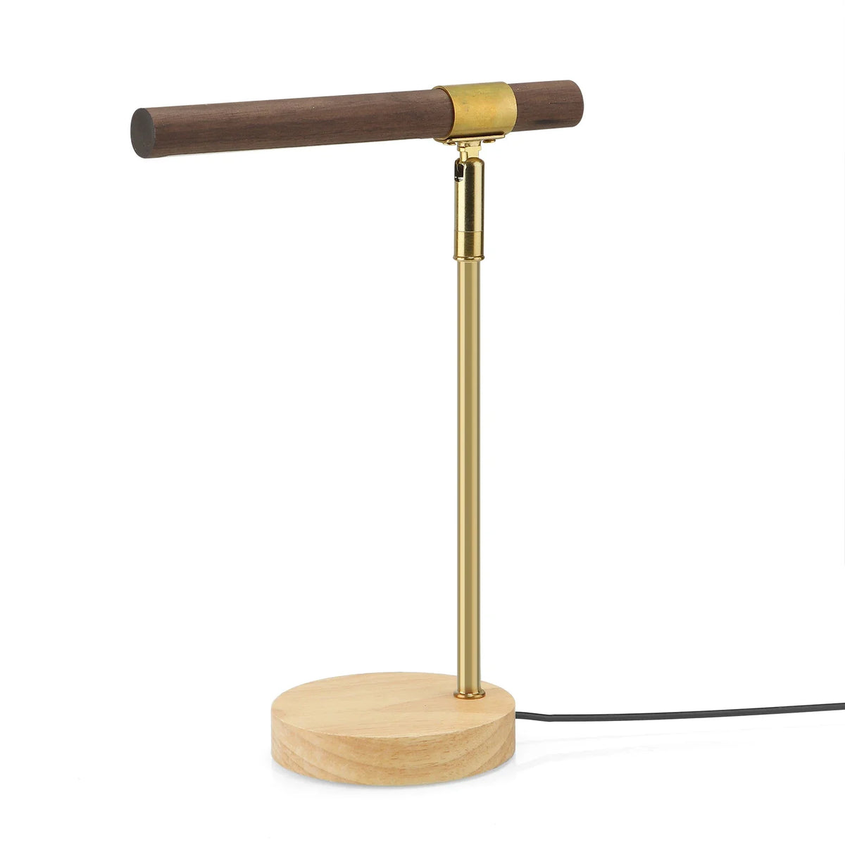 Minimalist Wooden LED Table Lamp with 180° Adjustment – USB-Powered