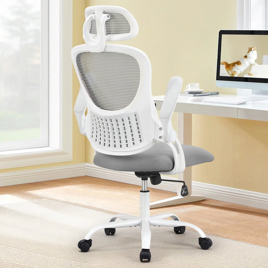 JHK Mesh Office Chair with Flip-Up Arms & Adjustable Headrest