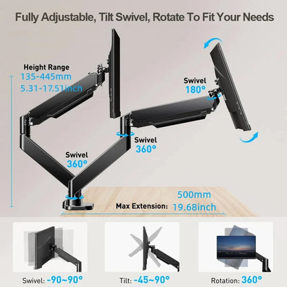 Adjustable Dual Monitor Desk Mount