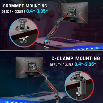 Mechanical Spring Gaming Monitor Arm – Fits Screens up to 32"