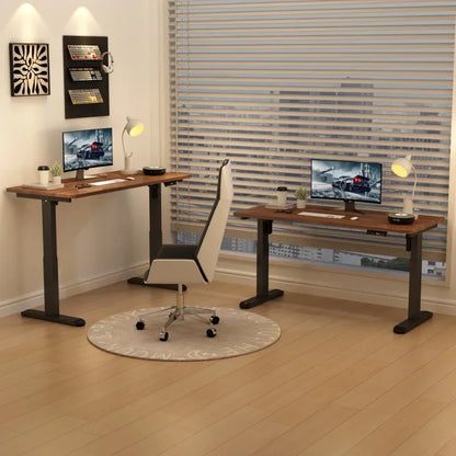 Electric Height-Adjustable Solid Wood Desk with Digital Display
