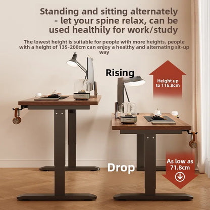 Electric Height-Adjustable Solid Wood Desk with Digital Display