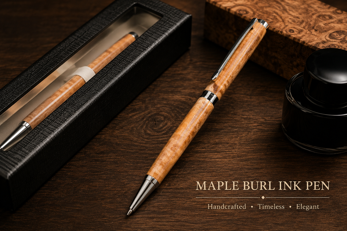 Handcrafted Maple Burl Wood Pen