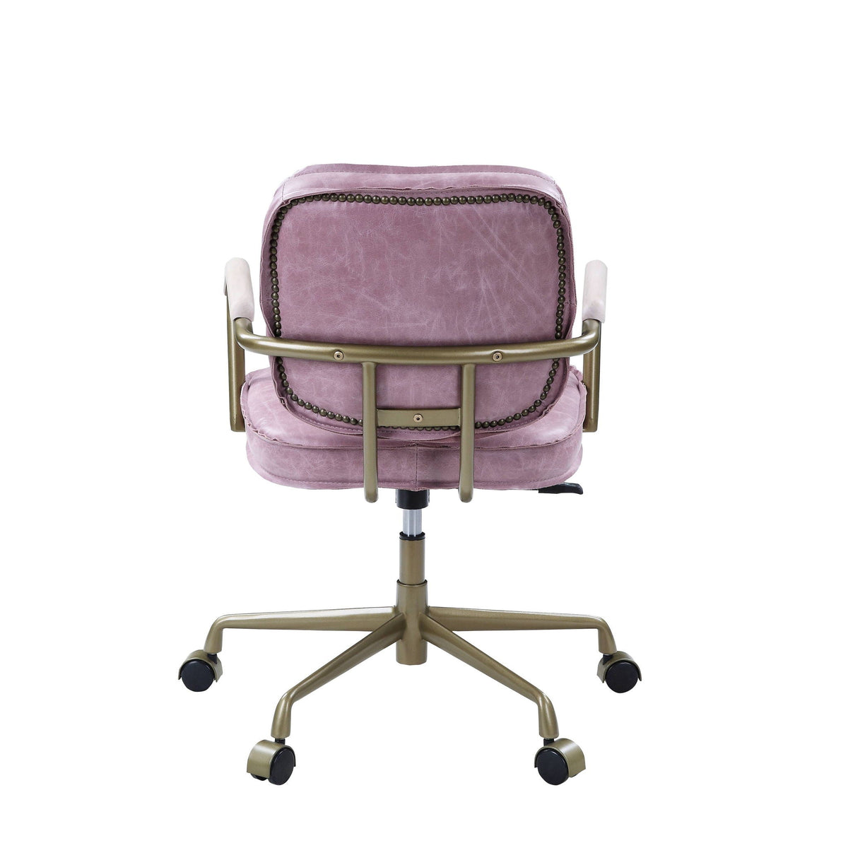 Siecross Top-Grain Leather Swivel Office Chair – Gray or Pink