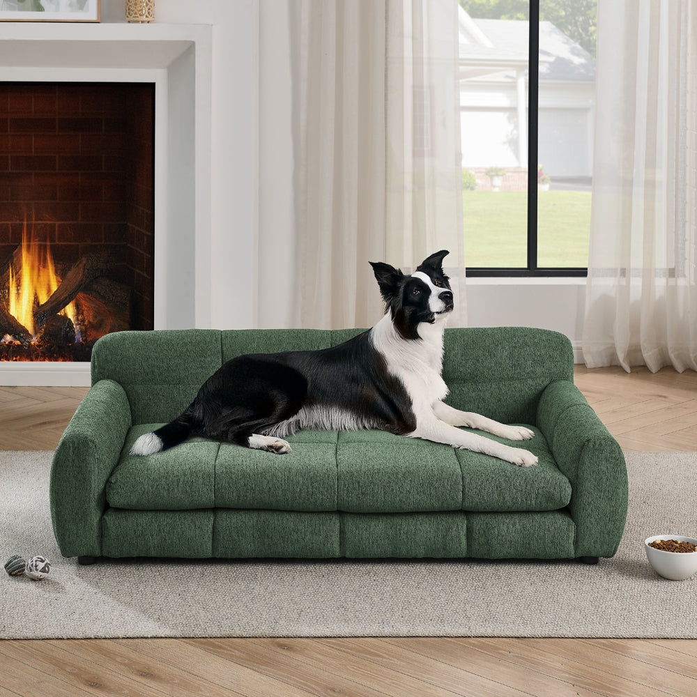 Large Dog Bed with Bolstered Sides – Olive Green