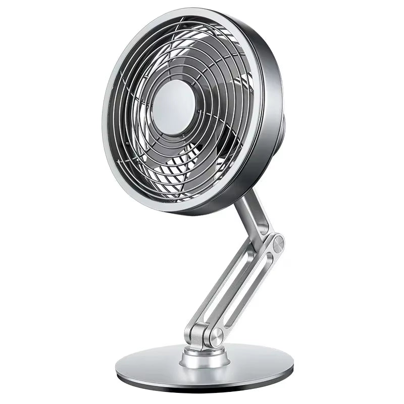 Metal USB Charging Mini Fan 360 Degree Rotation Folding Outdoor Desktop Creative Fan Aluminum Fan 3 Speed Adjustable Desk Fan