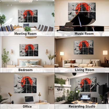 art Acoustic Panels Tiles Decorative Room Sound Proof Foam Absorbing Panels Noise Dampening Canceling Reducing Blocker for Walls (Dark Warrior, 48 * 32 In)