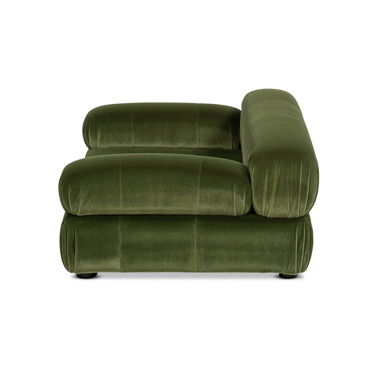 Olive Green Velvet Upholstered Pet Bed with Bolstered Arms - Small to Medium