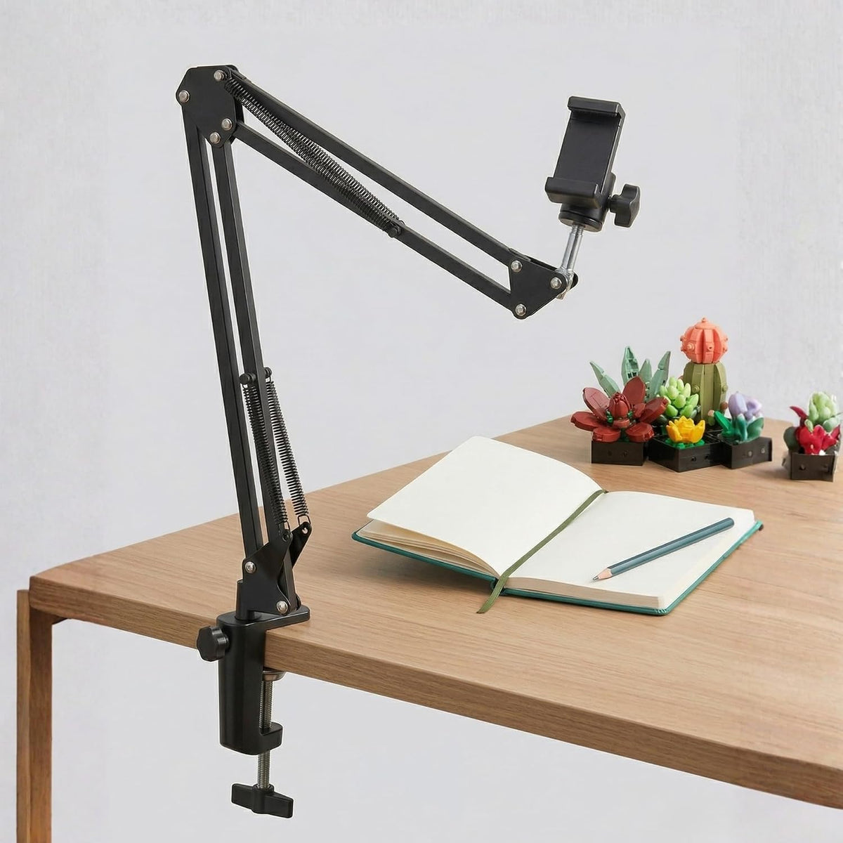 Overhead Phone Mount with Table Clamp – Stable Top-Down Phone Holder for Drawing, Tracing, Filming & Crafts – Adjustable Desk Clamp Stand for Creators