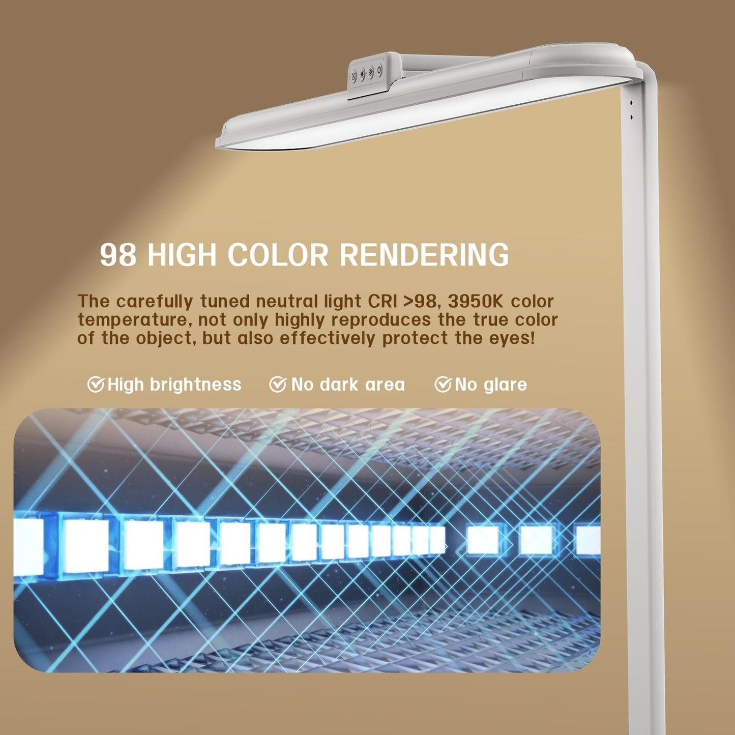 LED Desk Lamp for Home Office, Double Head Desk Lamp,24W Dimmable Desk Light ...