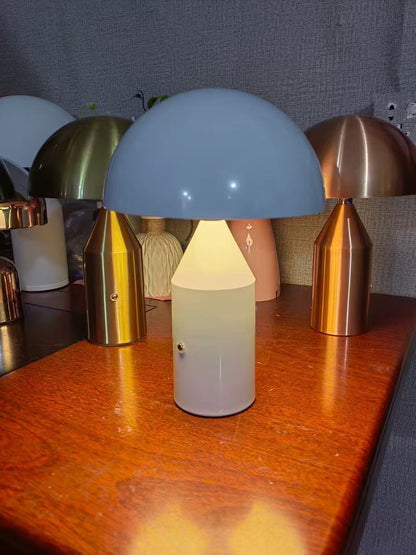 Modern Mushroom Table Lamp with Semi-Circular Metal Shade