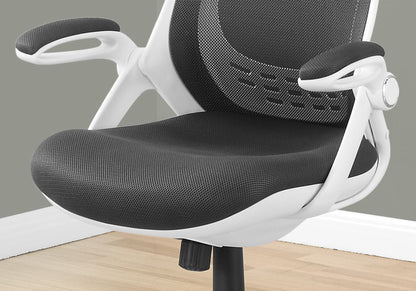 Ergonomic Adjustable Height Swivel Office Chair with Armrests - Black or White