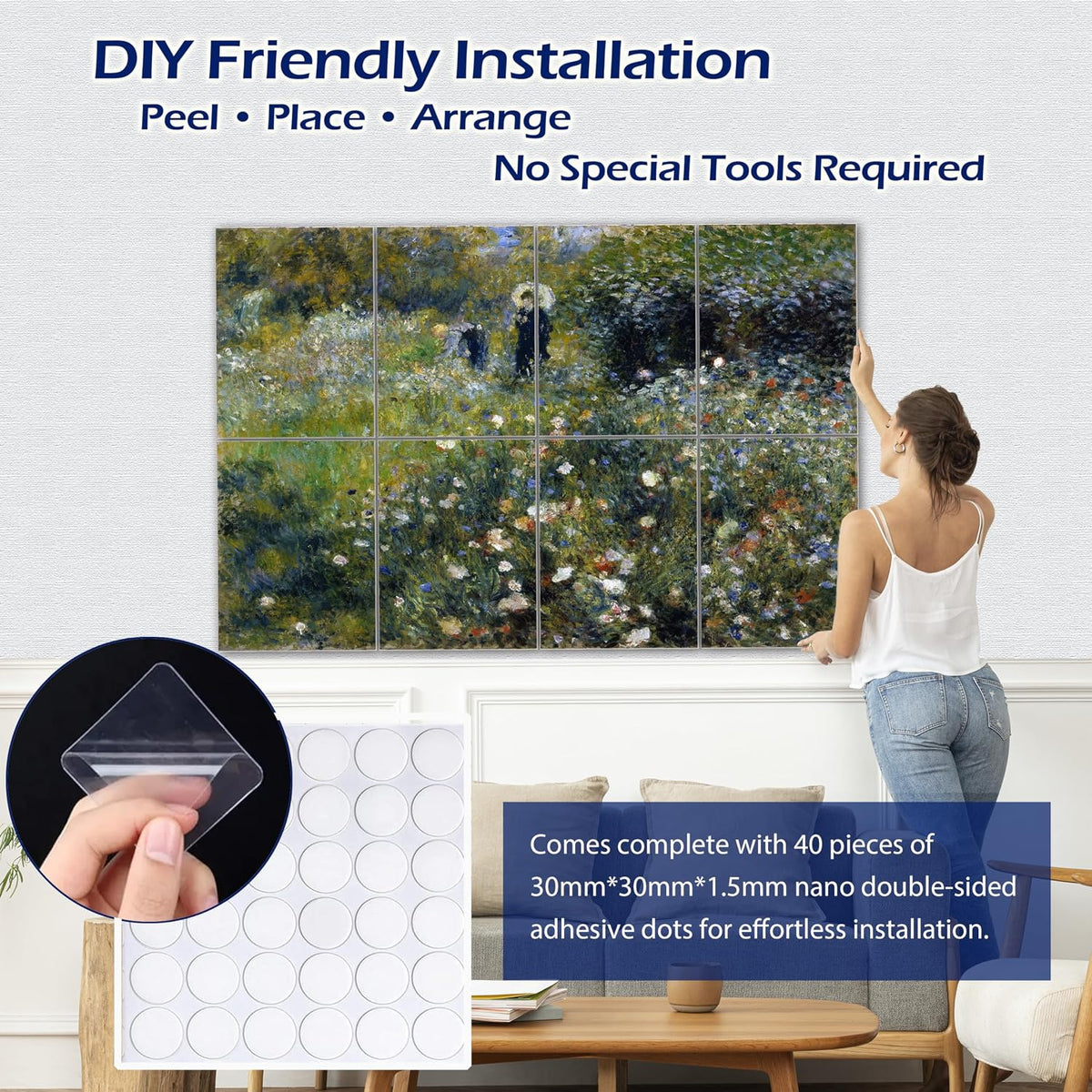 ® Masterpiece Acoustic Art Panels, 8-Pack 12"×16" Sound Absorbing Panels, Decorative Acoustic Wall Art, Noise and Echo Cancelling for Home Studio/Office, Nano Tape Included