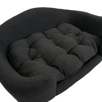 Elevated Dog Bed Frame for Small Dogs with Rubber Wood Legs - Dark Grey