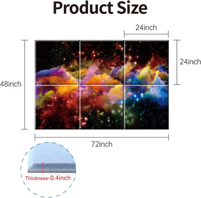 Decorative Acoustic Wall Panels 6 Pack, 72“X48” Art Sound Absorbing Panels, Soundproof Foam Panels for Bedroom, Home Theater, Studio, Office - Dazzling