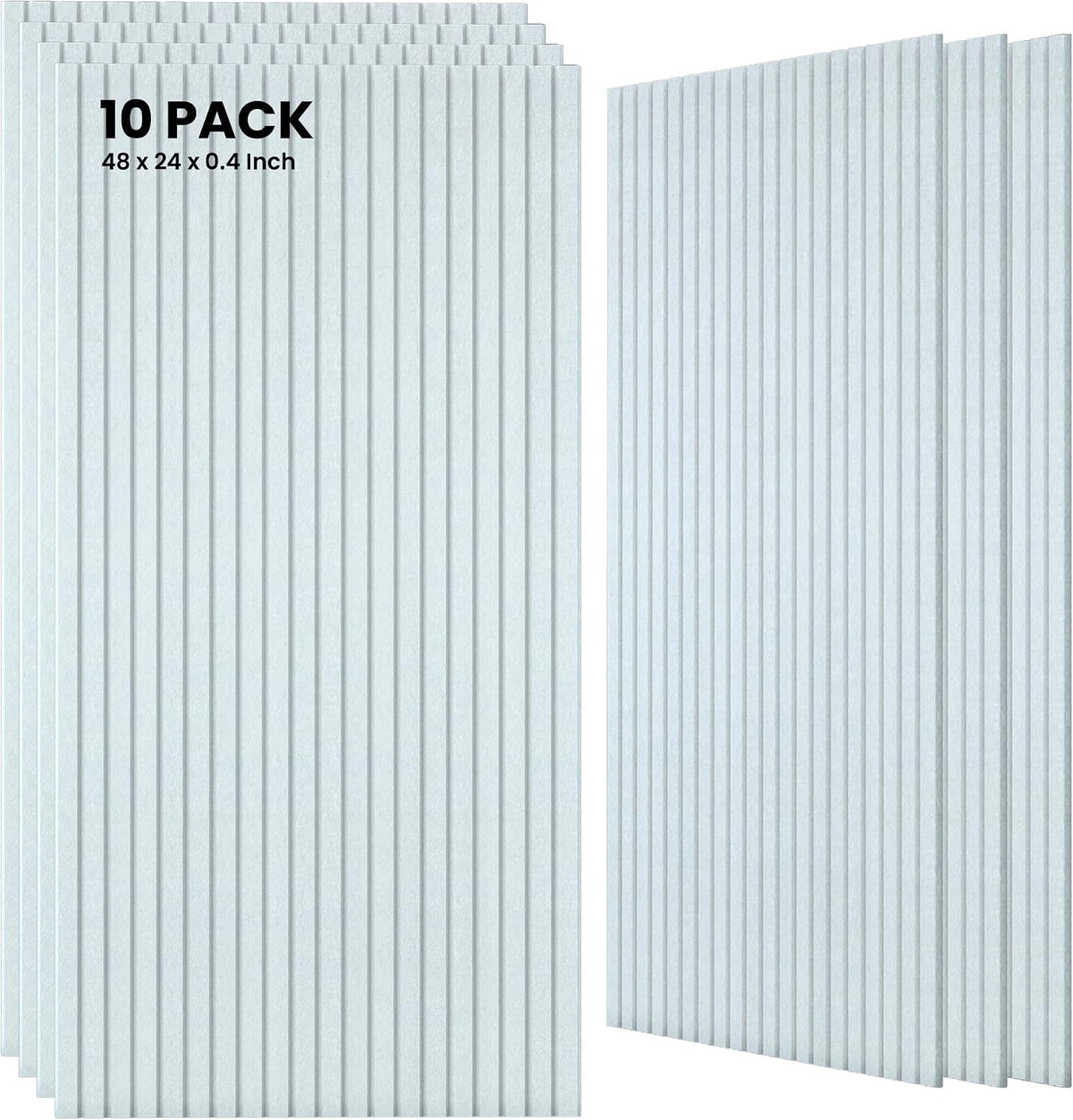 Sound Proof Panels High-Density Sound Absorbing Panel 10 Pack, White
