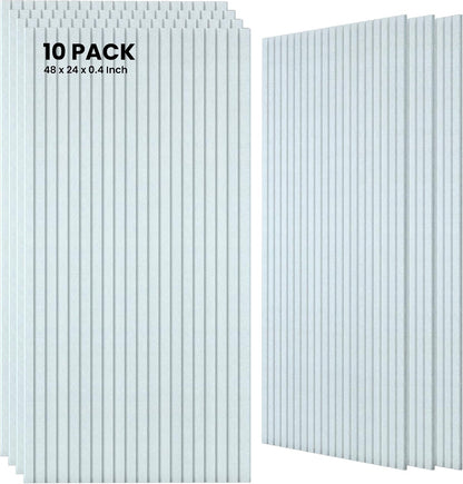 Sound Proof Panels High-Density Sound Absorbing Panel 10 Pack, White