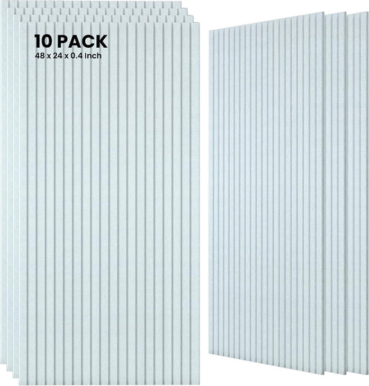 Sound Proof Panels High-Density Sound Absorbing Panel 10 Pack, White