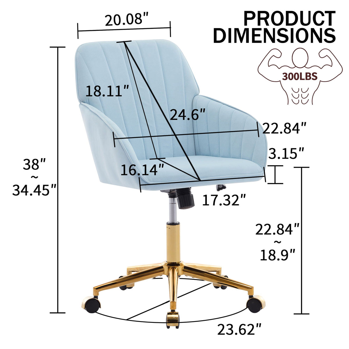 Ergonomic Swivel Office Chair with Memory Foam Seat - Multiple Colors