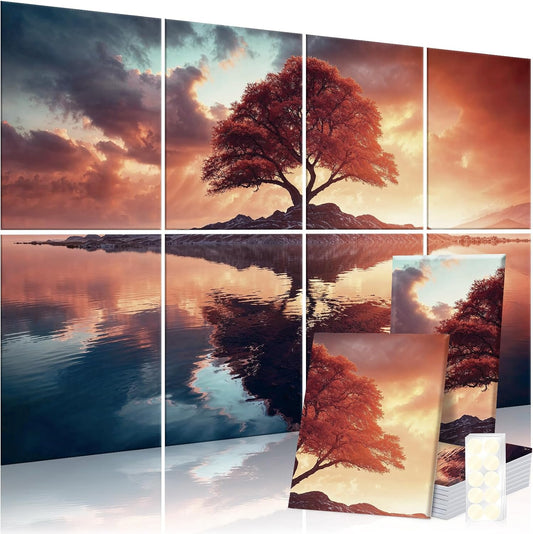 8 Pack Art Acoustic Panels, Decorative Sound Absorbing Wall Art