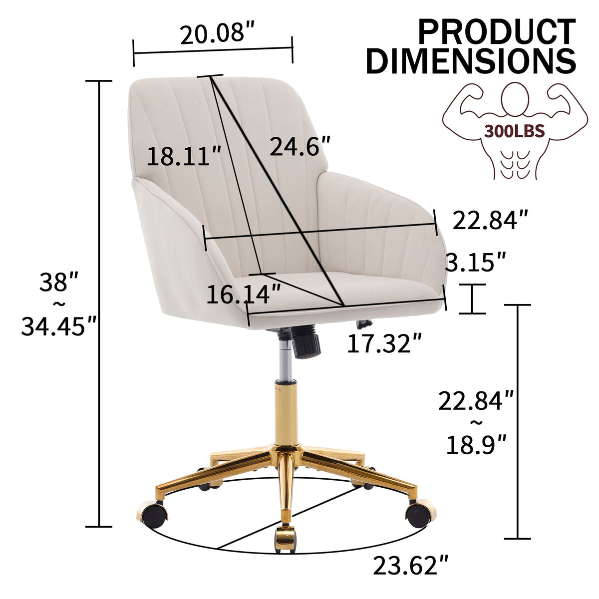Ergonomic Swivel Office Chair with Memory Foam Seat - Multiple Colors