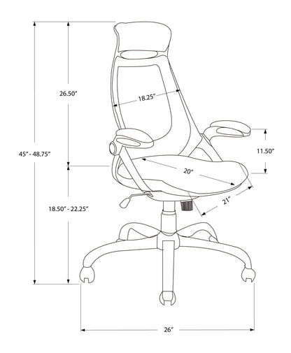 Ergonomic Adjustable Height Swivel Office Chair with Armrests - Black or White