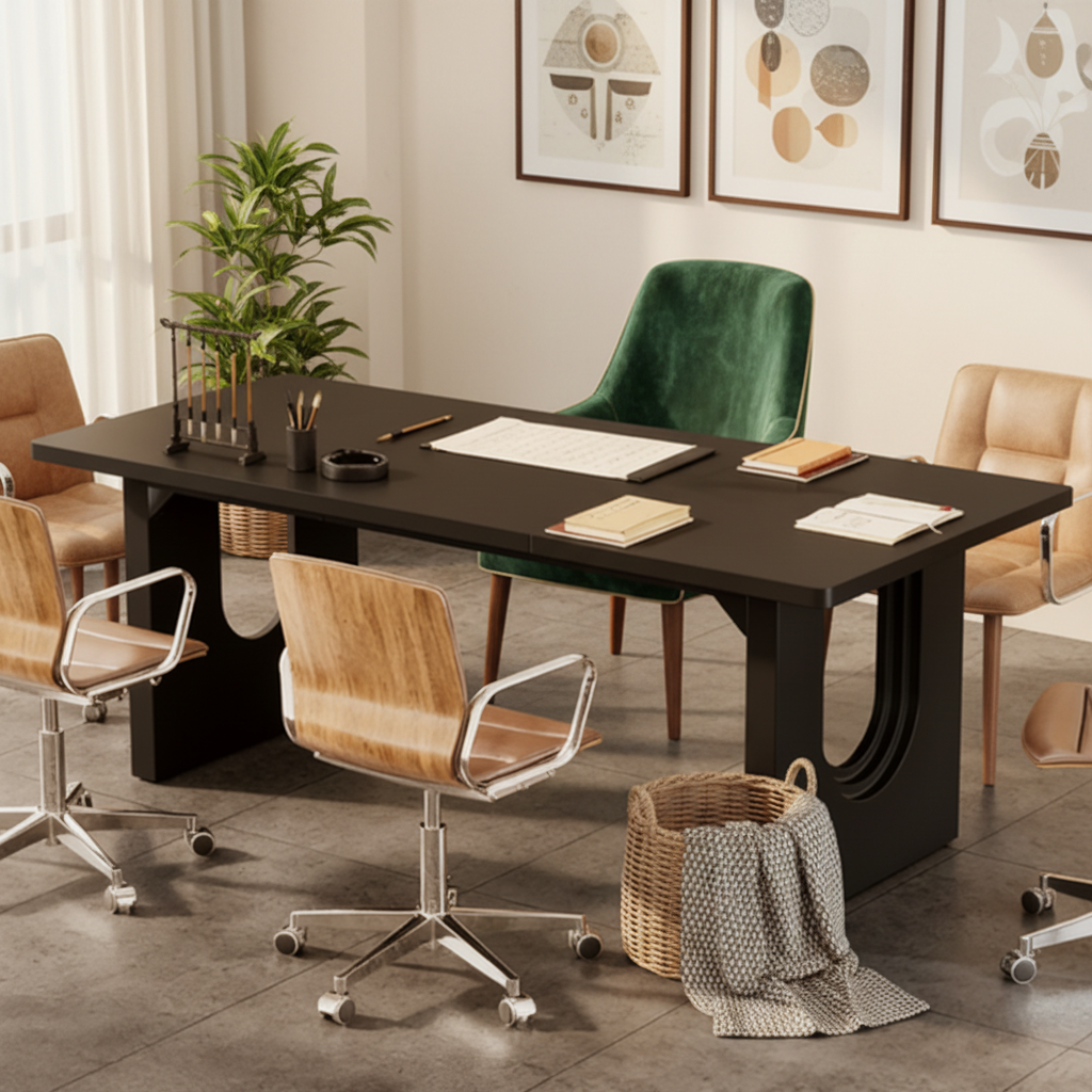 71-Inch Executive Office Desk with Double Pedestal Storage