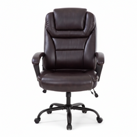 Big and Tall Office Chair Built for Heavy Duty Use, 500 lb Capacity, PU Leather, Lumbar Support