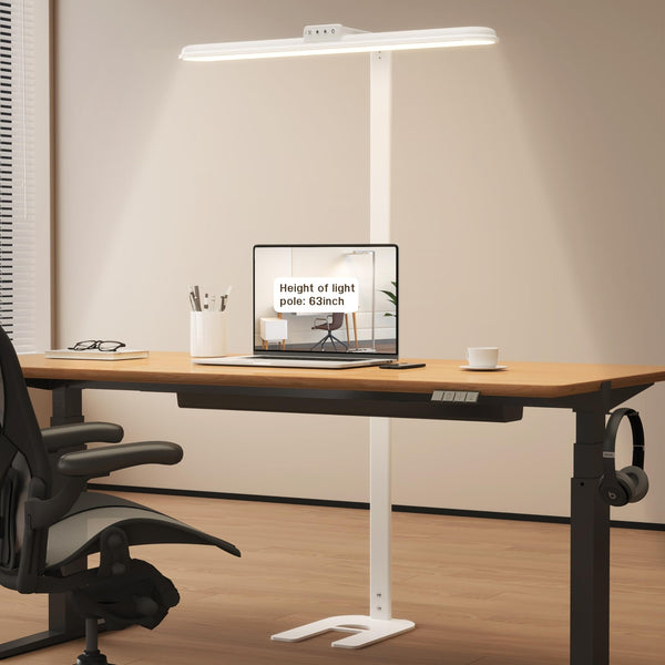 LED Desk Lamp for Home Office, Double Head Desk Lamp,24W Dimmable Desk Light