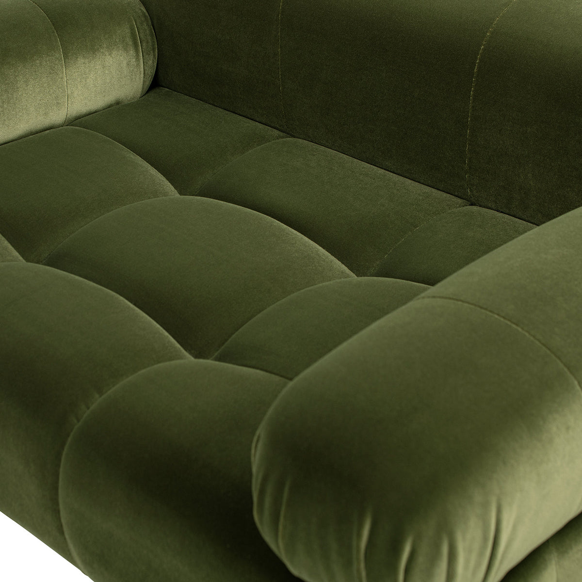 Olive Green Velvet Upholstered Pet Bed with Bolstered Arms - Small to Medium