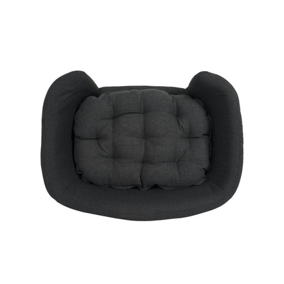 Elevated Dog Bed Frame for Small Dogs with Rubber Wood Legs - Dark Grey