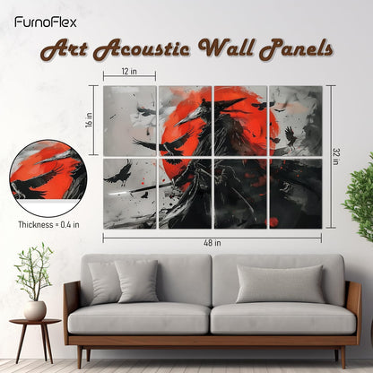 art Acoustic Panels Tiles Decorative Room Sound Proof Foam Absorbing Panels Noise Dampening Canceling Reducing Blocker for Walls (Dark Warrior, 48 * 32 In)