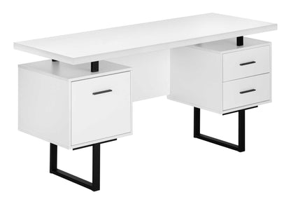 60" Computer Desk with Storage Drawers – Home Office Writing Desk