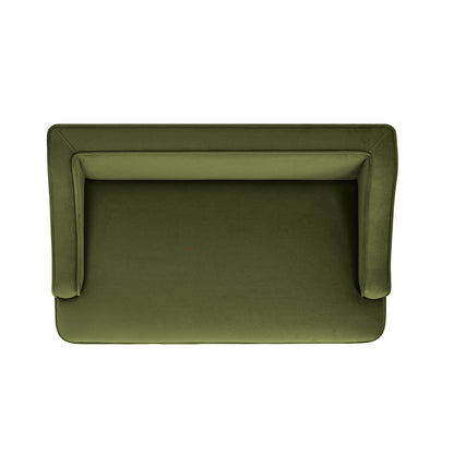 Olive Green Velvet Princess Pet Bed Sofa with Fringe Skirt - Medium