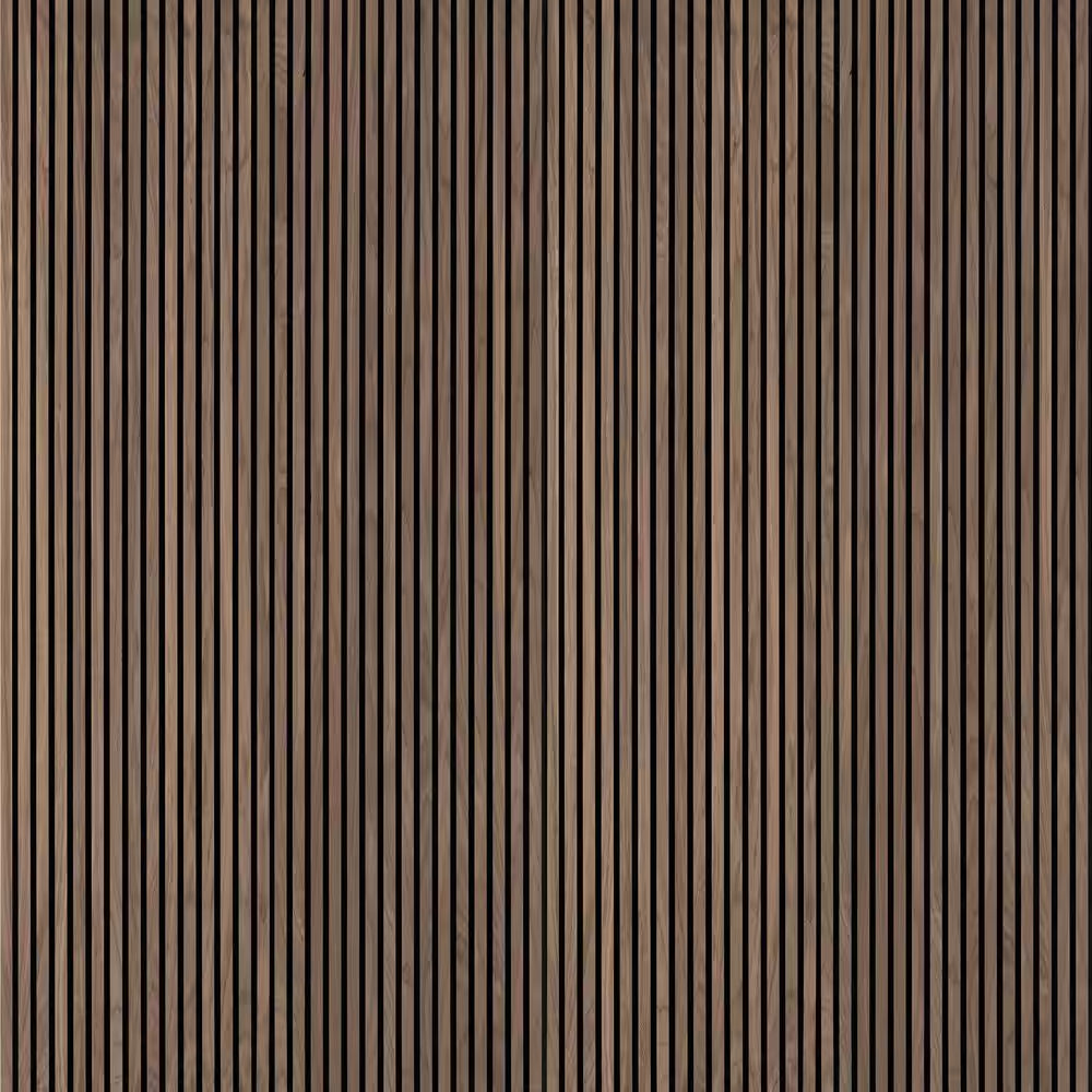 Harmony Sable Wood Slat 0.83 In. T X 9.5 In. X 94.5 In. Brown Sound Absorbing Panel 2 Pack (24.8 SQ FT)